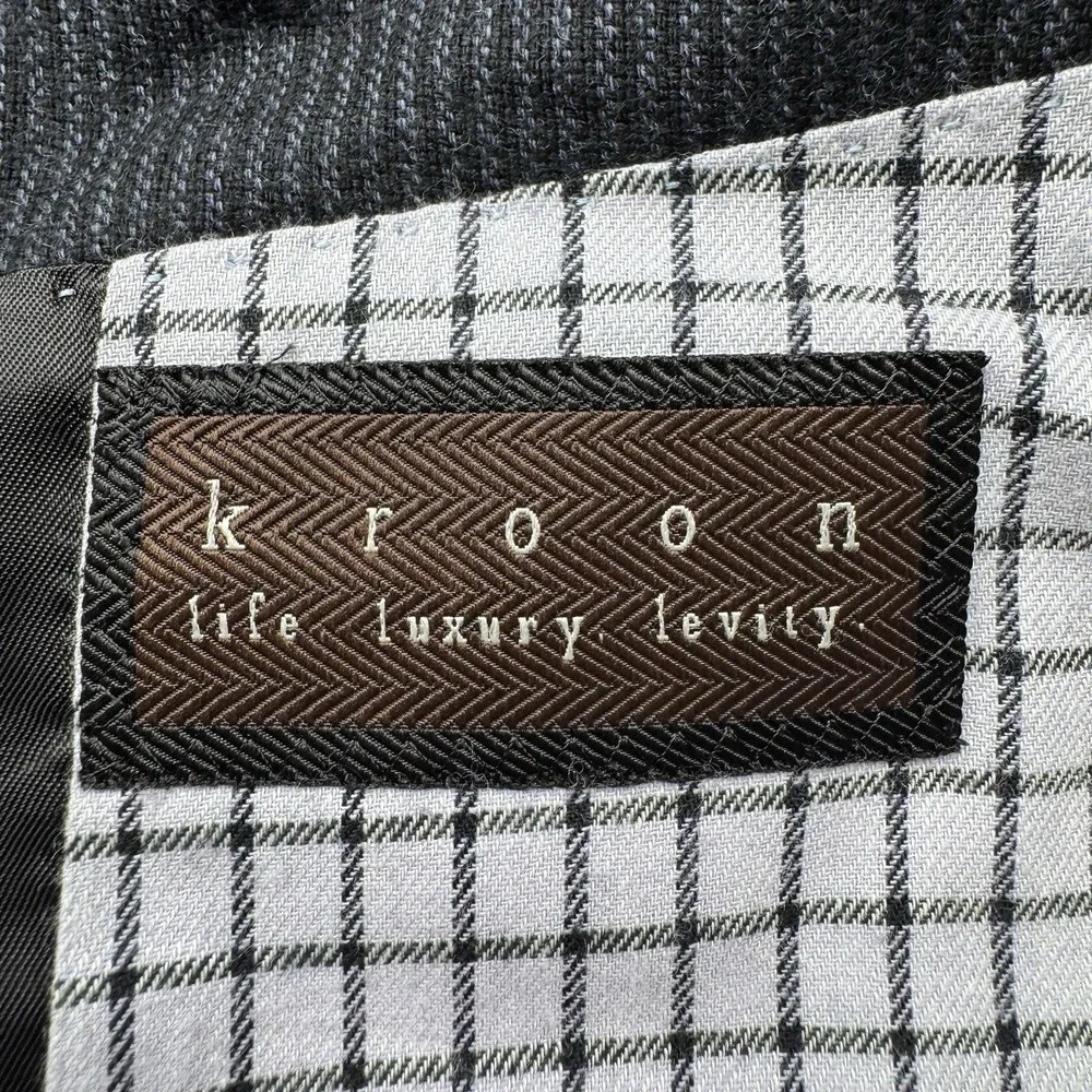 Kroon Sport Coat Mens 48R‎ Blue 100% Wool Striped Ritchie 2 Button *No liner*